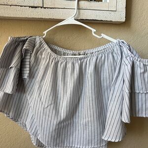 Striped Off-Shoulder Women's Top
